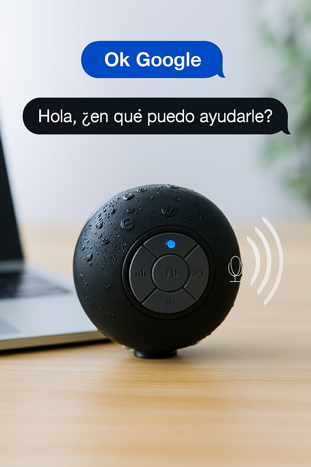 Magitech AquaSound™ - Parlante Bluetooth resistente al agua con micrófono y asistente inteligente
